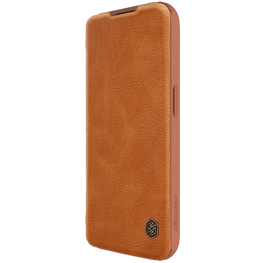 Hurtownia GSM - Etui z klapką Nillkin Qin Leather Pro z osłoną aparatu Apple iPhone 15 Pro hnědé - NLK1178 - {ean13} - Hurt