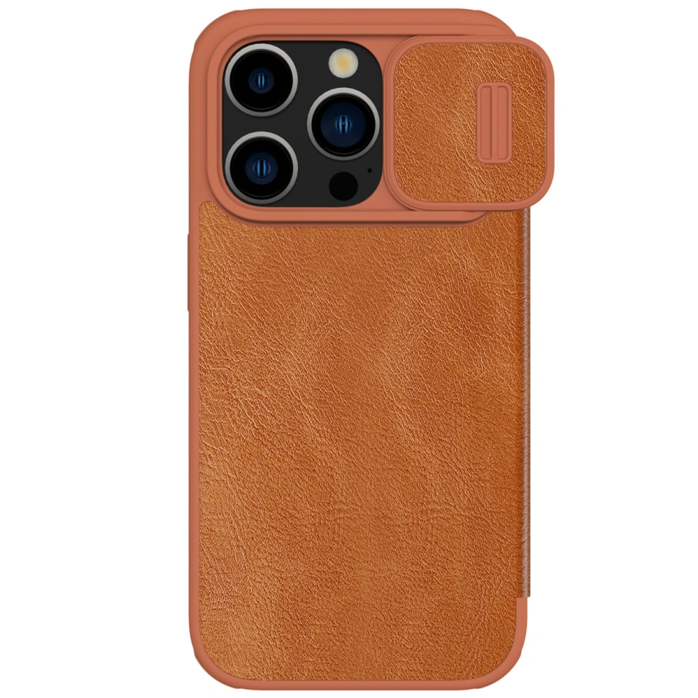 Hurtownia GSM - Case mit Klappe Nillkin Qin Leather Pro mit Kameraschutz Apple iPhone 15 Pro braun - NLK1178 - {ean13} - Hurt