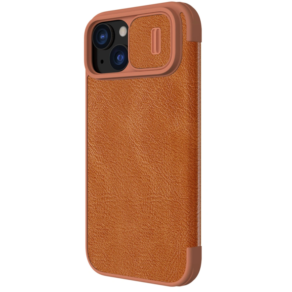 Hurtownia GSM - Case mit Klappe Nillkin Qin Leather Pro mit Kameraschutz Apple iPhone 15 braun - NLK1180 - {ean13} - Hurt