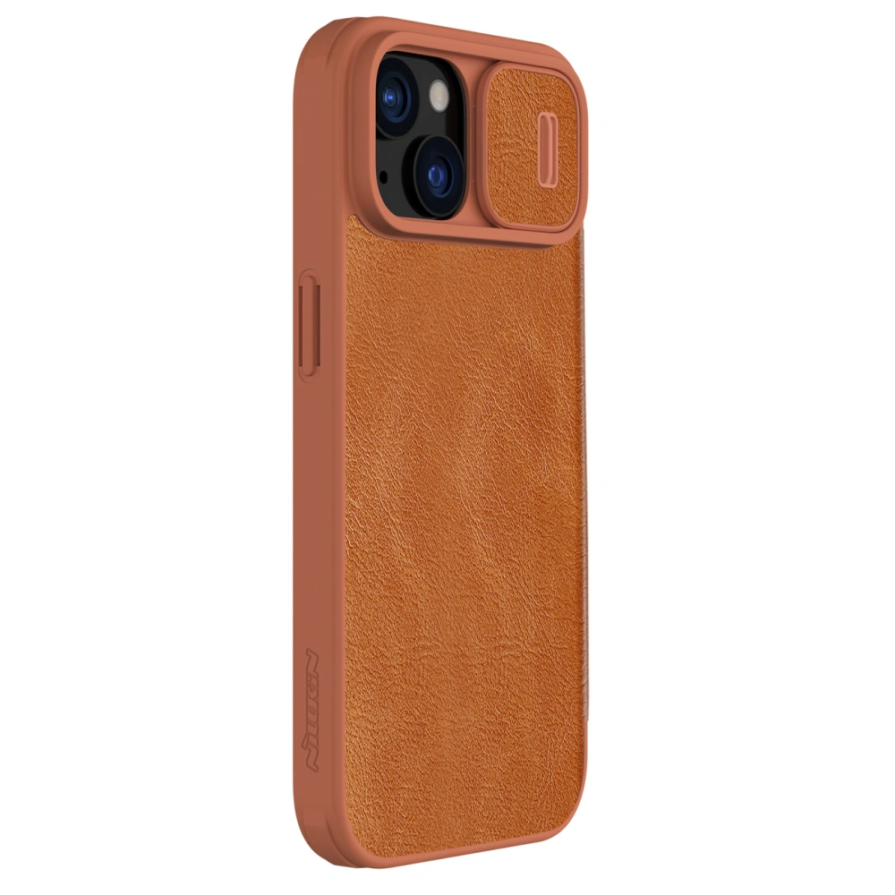 Hurtownia GSM - Case mit Klappe Nillkin Qin Leather Pro mit Kameraschutz Apple iPhone 15 braun - NLK1180 - {ean13} - Hurt