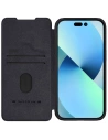 Etui cu clapetă Nillkin Qin Leather Pro cu protecție pentru camera Apple iPhone 15 negru