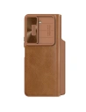 Etui cu clapetă Nillkin Qin Leather Pro cu protecție pentru camera Samsung Galaxy Z Fold 5, maro