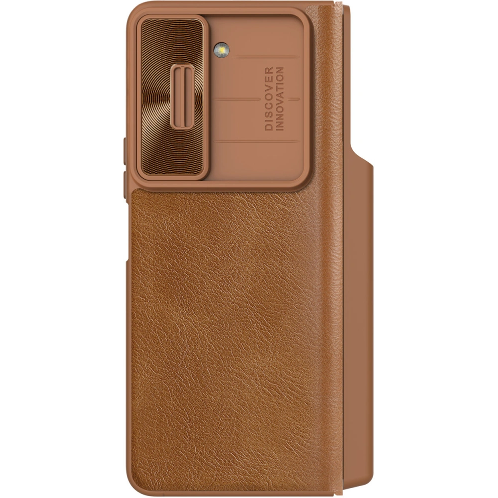 Hurtownia GSM - Etui z klapką Nillkin Qin Leather Pro z osłoną aparatu Samsung Galaxy Z Fold 5 brązowe - NLK1182 - {ean13} - Hurt