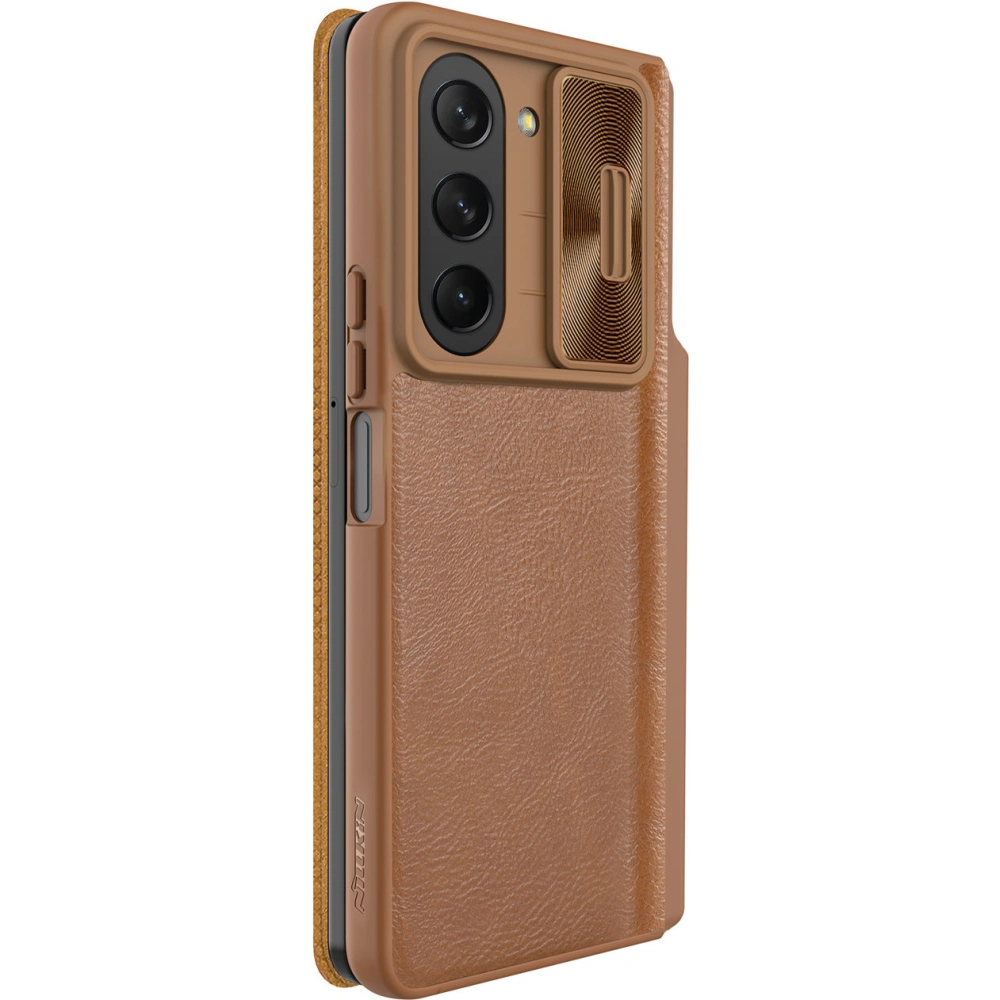 Wholesale Nillkin Qin Leather Pro with camera cover Samsung Galaxy Z Fold 5 brown - NLK1182 - {ean13} - Hurt