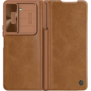 Wholesale Nillkin Qin Leather Pro with camera cover Samsung Galaxy Z Fold 5 brown - NLK1182 - {ean13} - Hurt