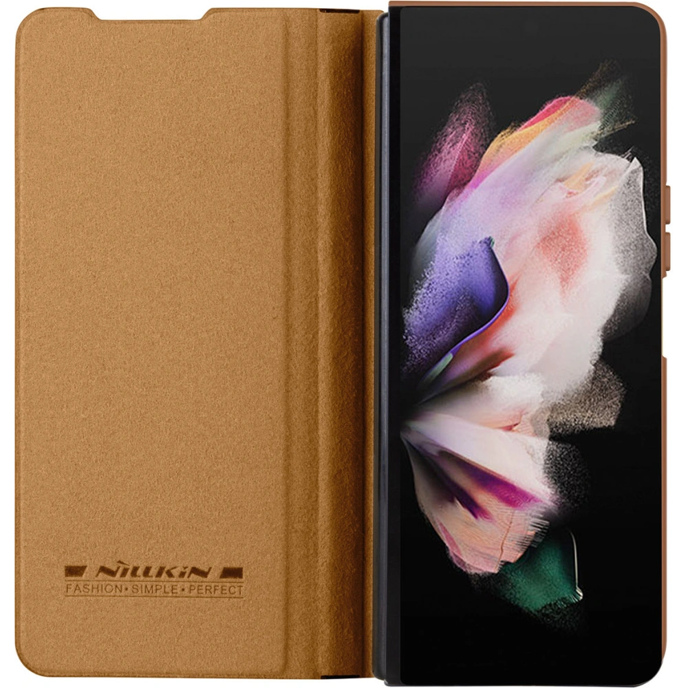 Hurtownia GSM - Etui z klapką Nillkin Qin Leather Pro z osłoną aparatu Samsung Galaxy Z Fold 5 brązowe - NLK1182 - {ean13} - Hurt