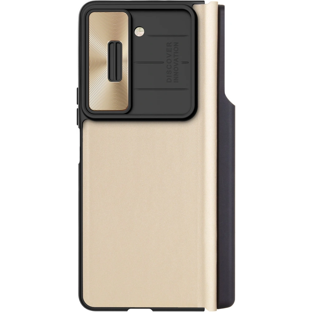 Hurtownia GSM - Etui cu capac Nillkin Qin Leather Pro cu protecție pentru cameră Samsung Galaxy Z Fold 5 aurie - NLK1183 - {ean13} - Hurt