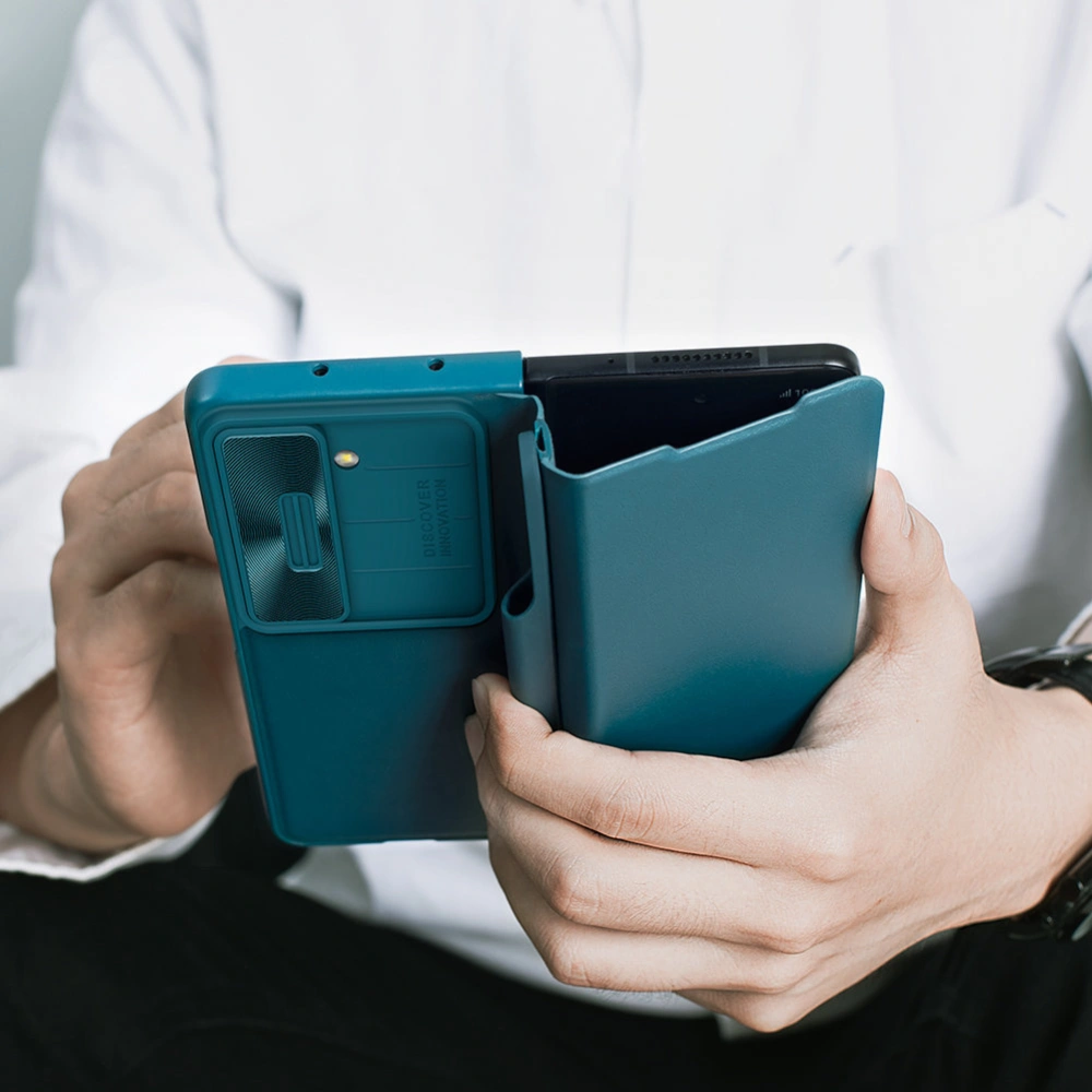 Hurtownia GSM - Etui cu capac Nillkin Qin Leather Pro cu protecție pentru cameră Samsung Galaxy Z Fold 5 aurie - NLK1183 - {ean13} - Hurt