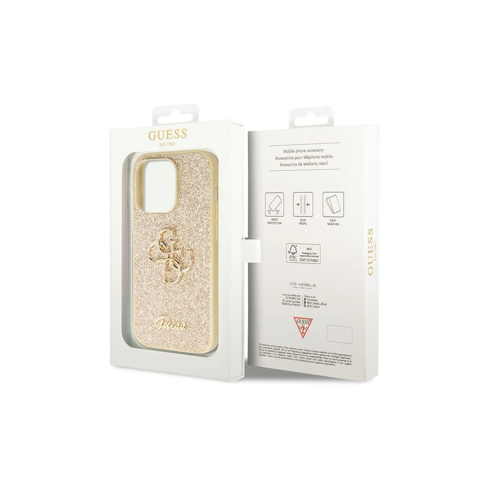 Hurtownia GSM - Case Guess GUHCP14LHG4SGD Apple iPhone 14 Pro Hardcase Glitter Script Big 4G gold - GUE2767 - {ean13} - Hurt