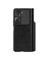 Etui cu clapetă Nillkin Qin Leather Pro cu protecție pentru cameră Samsung Galaxy Z Fold 5 negru