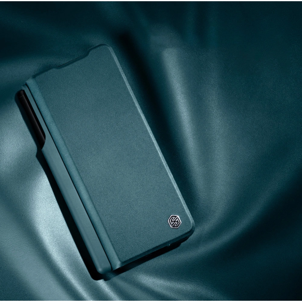 Case mit Klappe Nillkin Qin Leather Pro mit Kameraschutz für Samsung Galaxy Z Fold 5 grün
