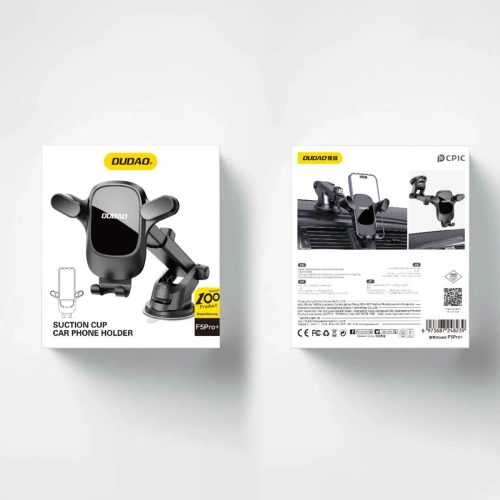 Uchwyt samochodowy grawitacyjny na kokpit Dudao F5 Pro czarny