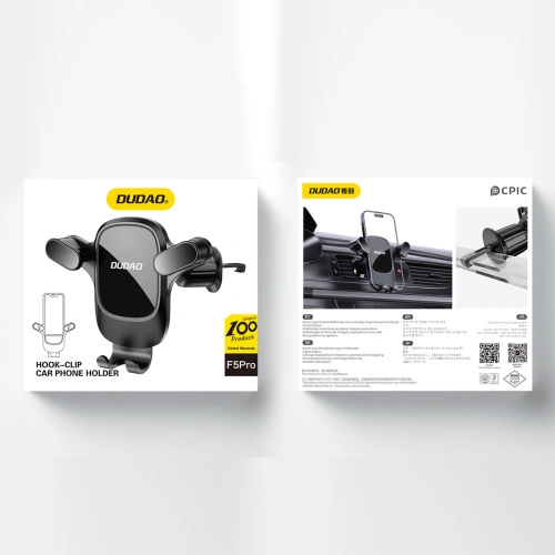 Uchwyt samochodowy grawitacyjny na kratkę wentylacyjną Dudao F5 Pro czarny