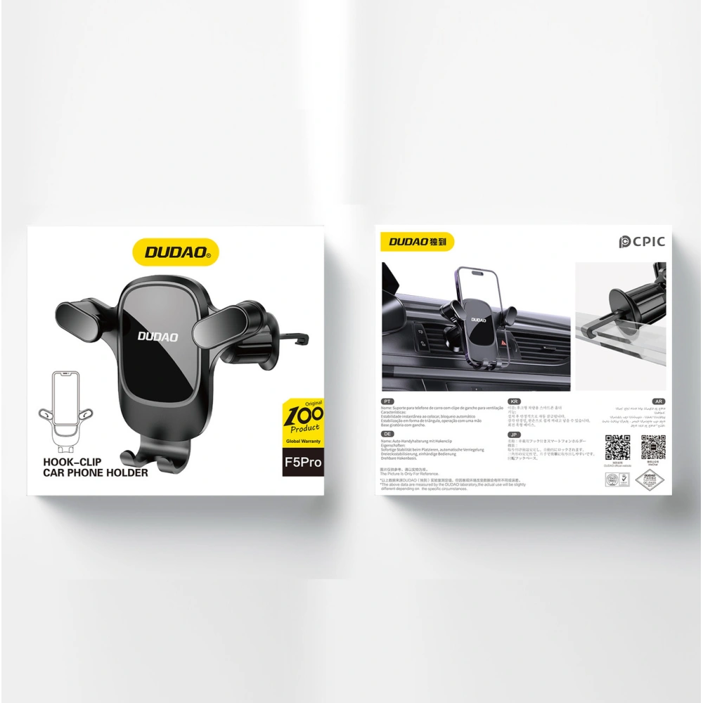 Hurtownia GSM - Upevnění do auta gravitační na mřížku ventilace Dudao F5 Pro černé - DDA272 - {ean13} - Hurt
