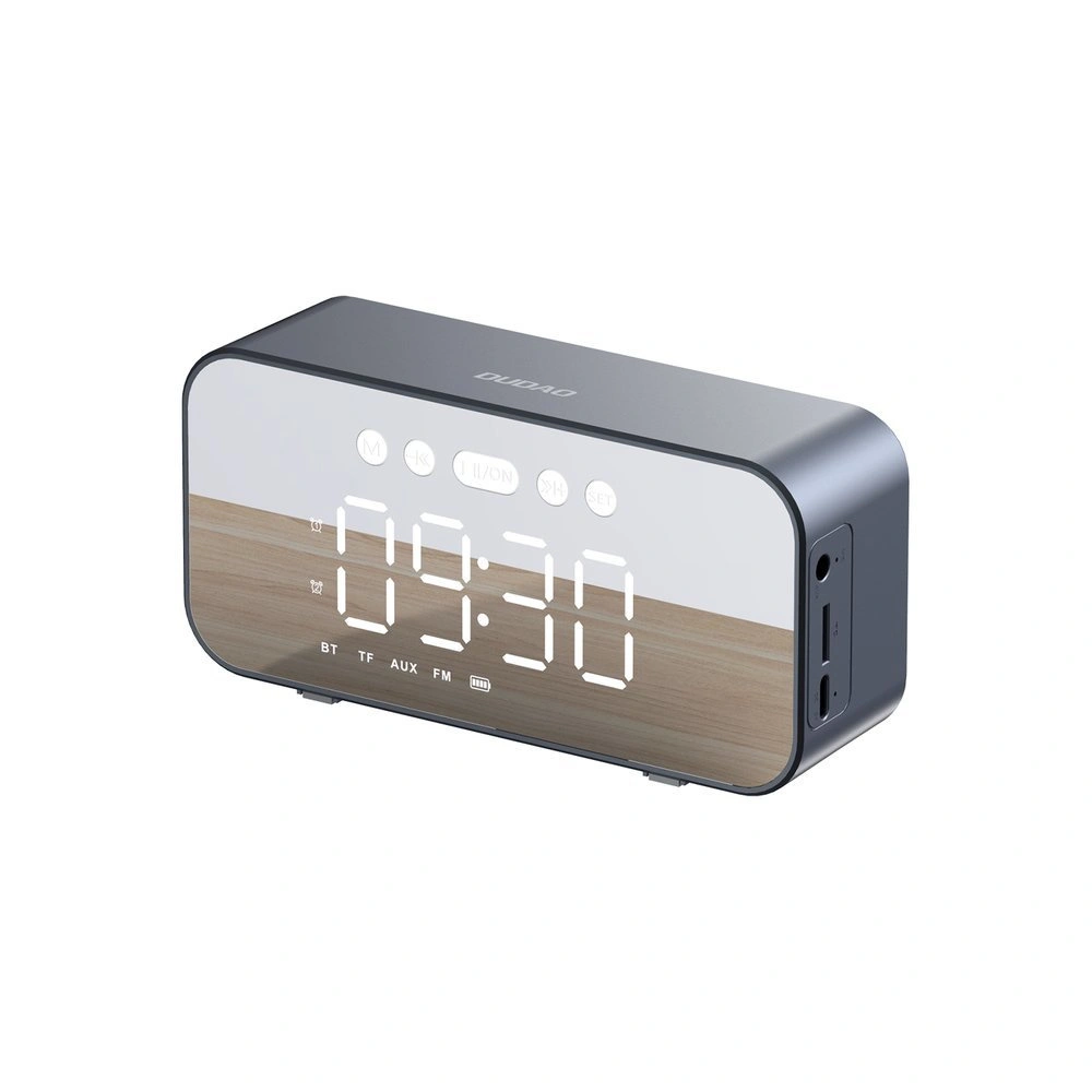 Hurtownia GSM - Bezdrátový reproduktor Dudao Y17 hodinky, budík, 1200mAh, AUX, FM, BT 5.3 stříbrný - DDA277 - {ean13} - Hurt