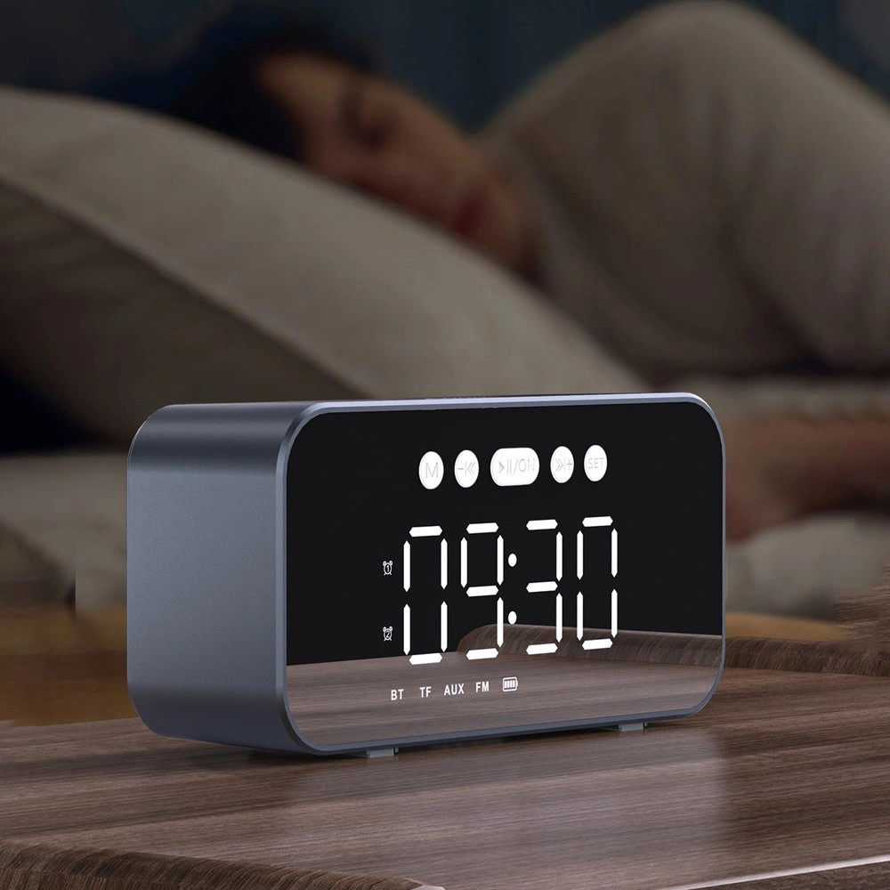 Hurtownia GSM - Vezeték nélküli hangszóró Dudao Y17 óra, ébresztő, 1200mAh, AUX, FM, BT 5.3 ezüst - DDA277 - {ean13} - Hurt