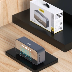 Hurtownia GSM - Bezdrátový reproduktor Dudao Y17 hodinky, budík, 1200mAh, AUX, FM, BT 5.3 stříbrný - DDA277 - {ean13} - Hurt