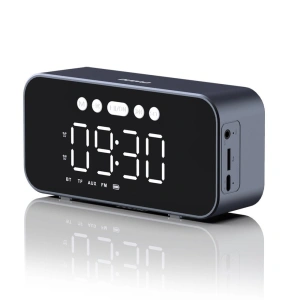Hurtownia GSM - Bezdrátový reproduktor Dudao Y17 hodinky, budík, 1200mAh, AUX, FM, BT 5.3 stříbrný - DDA277 - {ean13} - Hurt