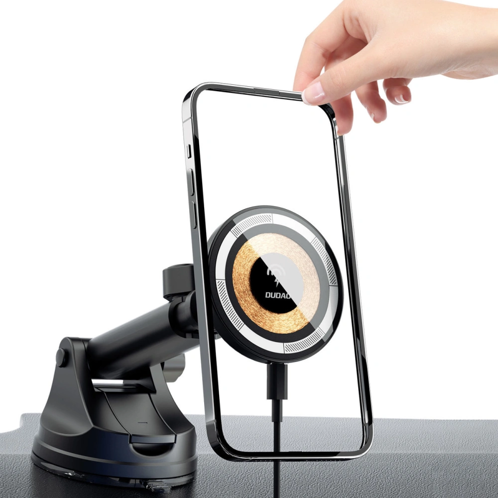Wholesale Dudao F12MAX+ magnetic car holder with MagSafe 15W inductive cockpit charger black - DDA284 - {ean13} - Hurt