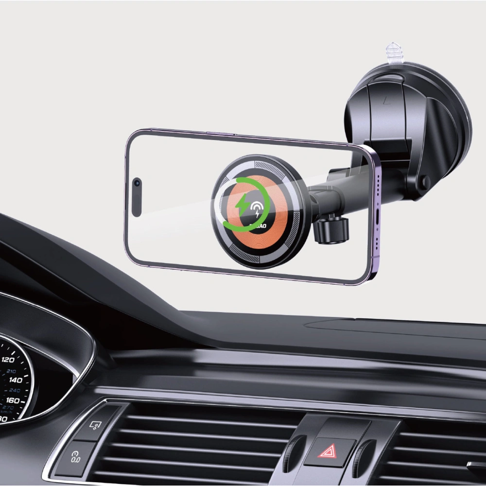Hurtownia GSM - Magnetický automobilový držák Dudao F12MAX+ s indukční nabíječkou na palubní desku MagSafe 15W černý - DDA284 - {ean13} - Hurt