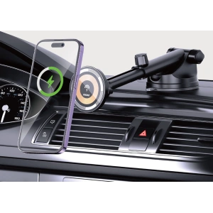 Hurtownia GSM - Magnetický automobilový držák Dudao F12MAX+ s indukční nabíječkou na palubní desku MagSafe 15W černý - DDA284 - {ean13} - Hurt