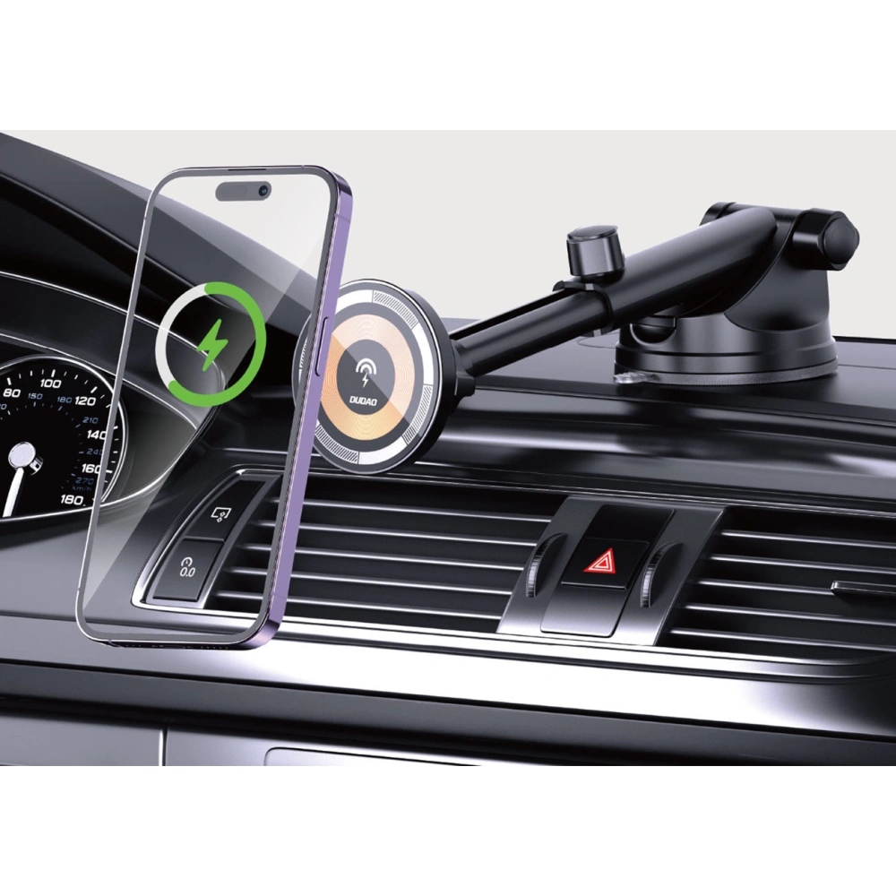 Hurtownia GSM - Magnetický automobilový držák Dudao F12MAX+ s indukční nabíječkou na palubní desku MagSafe 15W černý - DDA284 - {ean13} - Hurt
