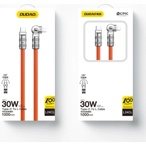 Hurtownia GSM - Kabel kątový Dudao L24CL USB-C / Lightning 30W, 1m oranžový - DDA287 - {ean13} - Hurt