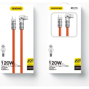 Hurtownia GSM - Kabel kątový Dudao L24CC USB-C / USB-C 120W, 1m oranžový - DDA288 - {ean13} - Hurt