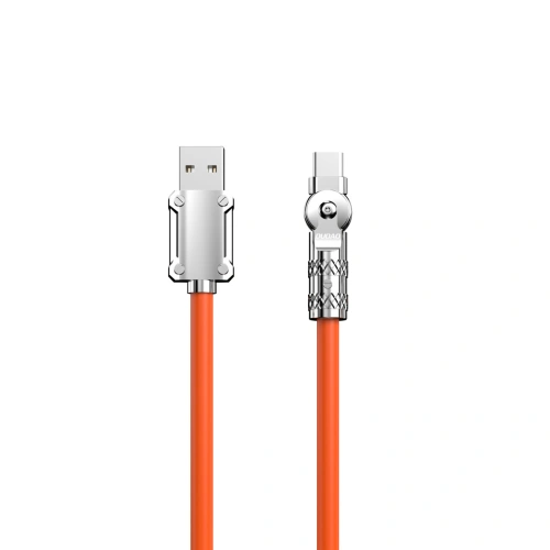 Kabel kątowy Dudao L24AC USB-A / USB-C 120W, 1m pomarańczowy