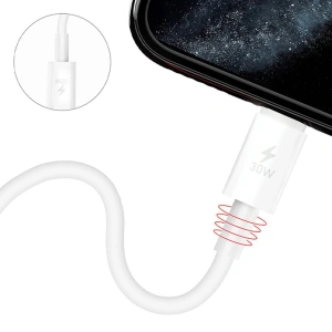 Hurtownia GSM - Kabel Dudao L6W USB-C / Lightning 30W, PD, 1m bílý - DDA291 - {ean13} - Hurt