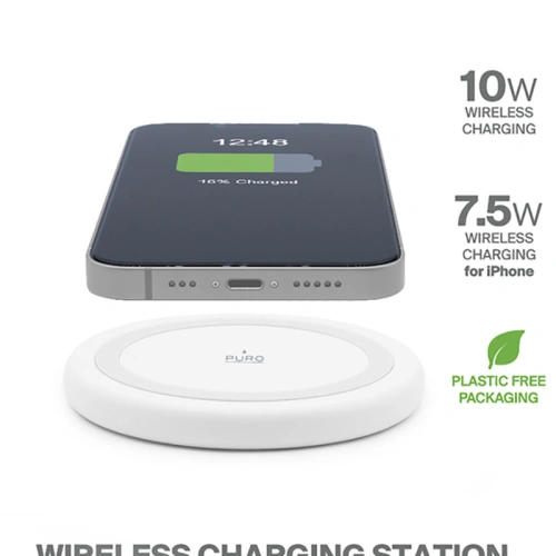 Ładowarka indukcyjna PURO Wireless Charging Station QI 10W (biała)