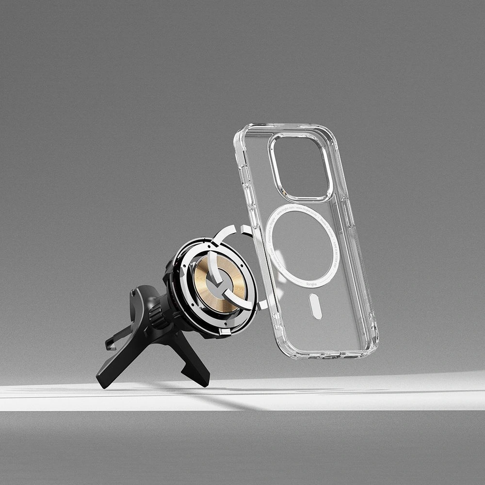 Wholesale Ringke Peltier Magnetic car holder with charger Black - RGK1828 - {ean13} - Hurt