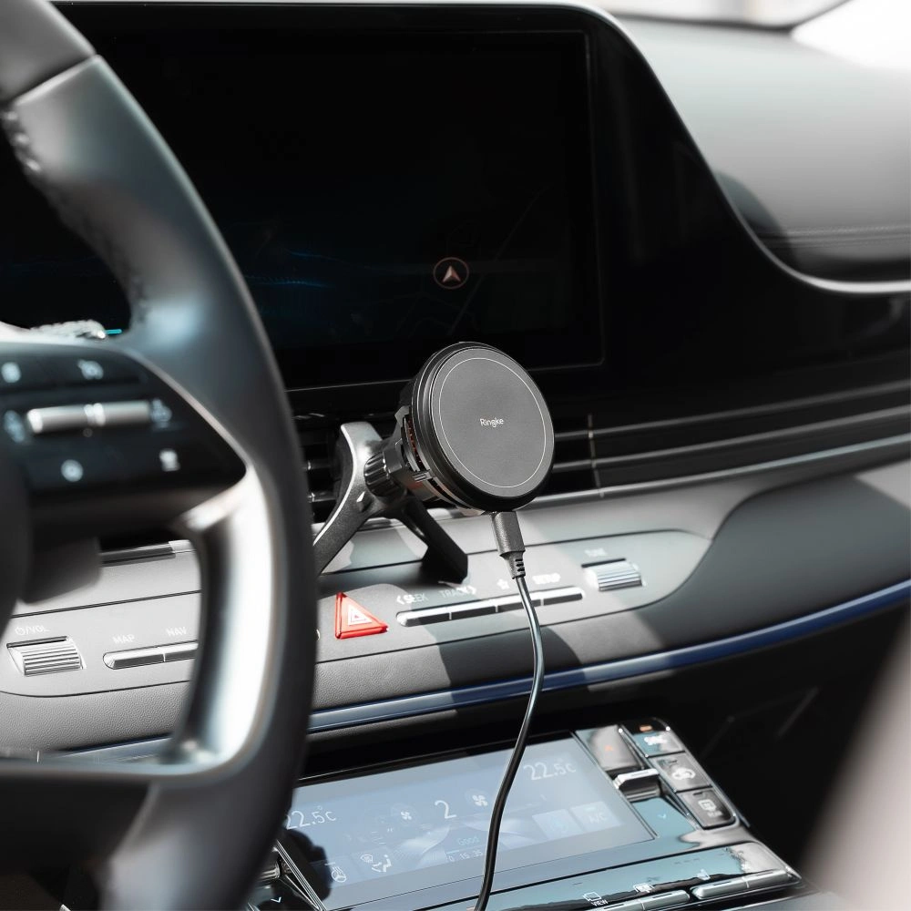Hurtownia GSM - Uchwyt auto pentru grila de ventilație Ringke Peltier Magnetic cu încărcător Black - RGK1828 - {ean13} - Hurt
