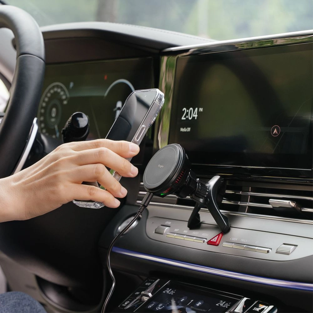 Hurtownia GSM - Auto-Handyhalterung für Lüftungsgitter Ringke Peltier Magnetic mit Ladegerät Schwarz - RGK1828 - {ean13} - Hurt
