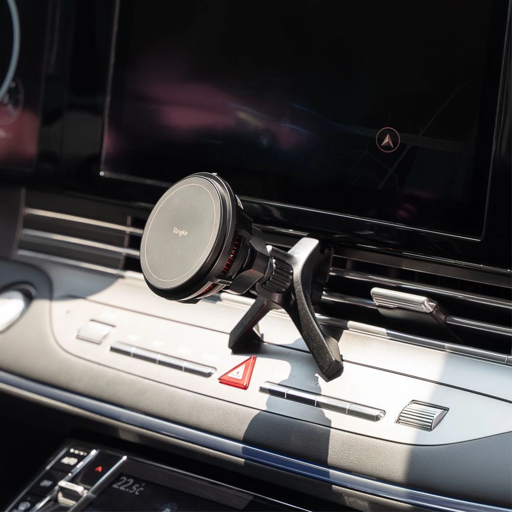 Hurtownia GSM - Auto-Handyhalterung für Lüftungsgitter Ringke Peltier Magnetic mit Ladegerät Schwarz - RGK1828 - {ean13} - Hurt