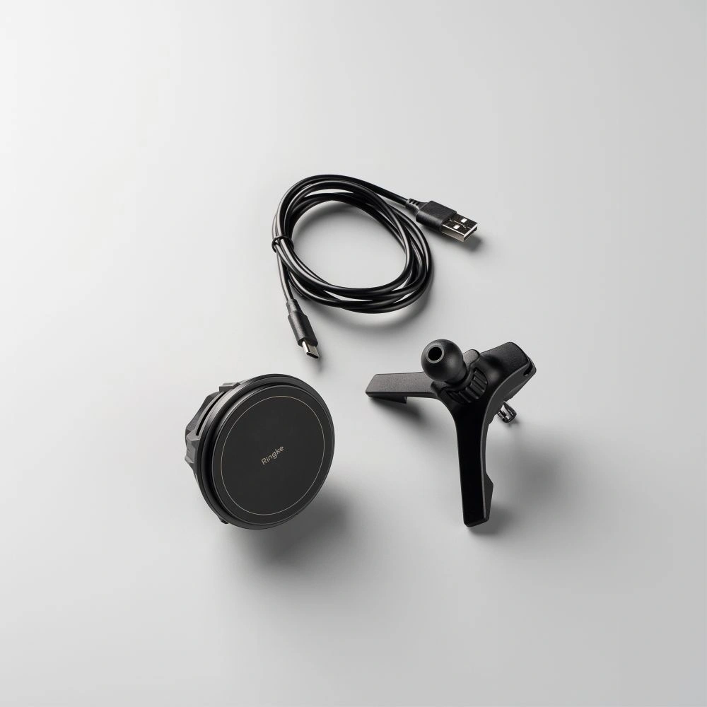 Hurtownia GSM - Auto-Handyhalterung für Lüftungsgitter Ringke Peltier Magnetic mit Ladegerät Schwarz - RGK1828 - {ean13} - Hurt