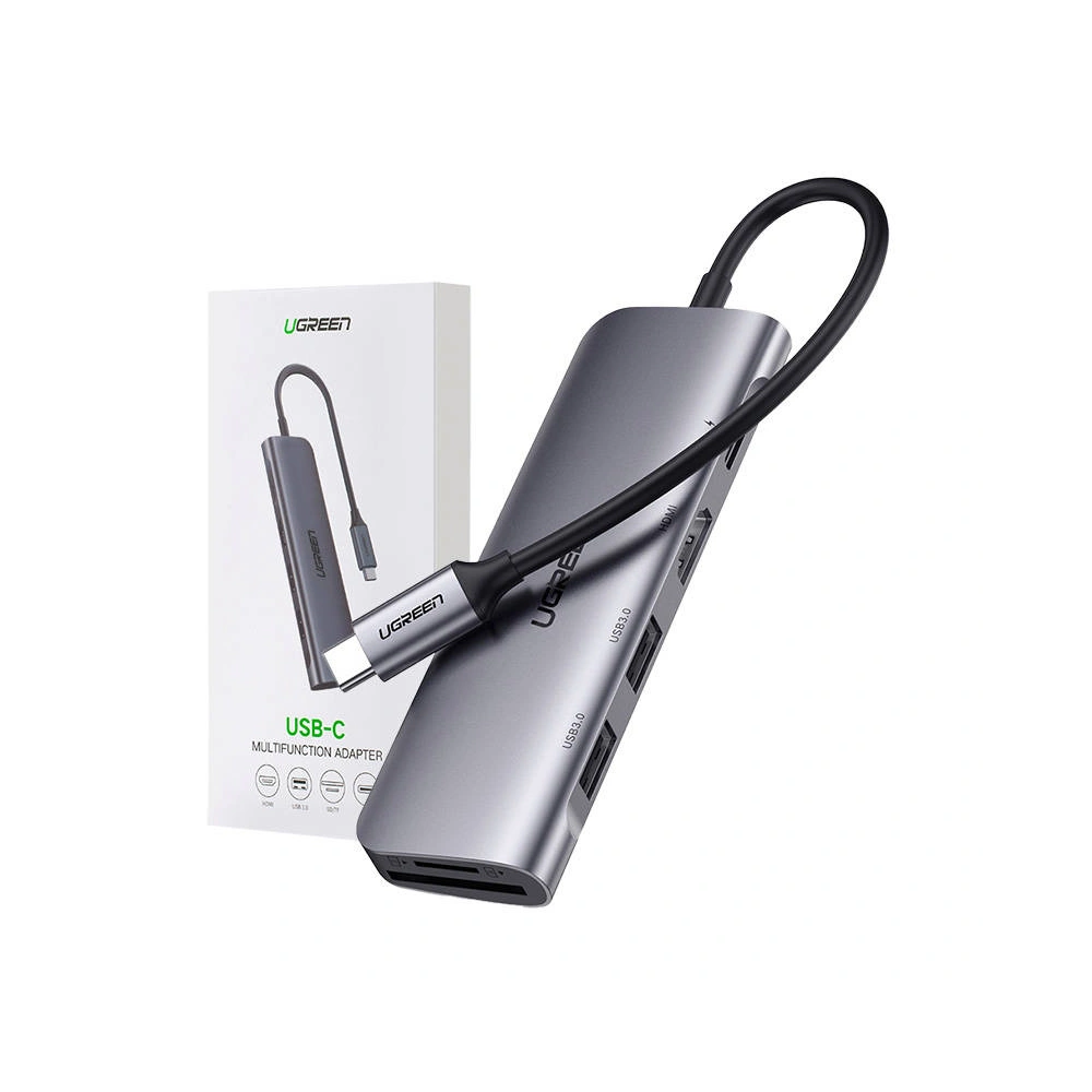 Hurtownia GSM - UGREEN CM195 Adapter Hub USB-C zu HDMI, 2xUSB-A 3.0, SD/TF, PD - UGR1688 - {ean13} - Hurt