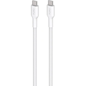 Wholesale Cable PURO Fabric Ultra Strong heavy duty USB-C/USB-C 1,2m (white) - PUR730 - {ean13} - Hurt