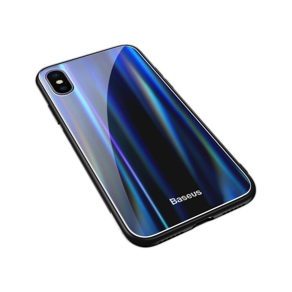 Hurtownia GSM - Etui Baseus Luster Case iPhone X / XS - černá - modrá - BSU218BLKBLU - {ean13} - Hurt