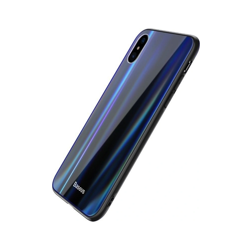 Hurtownia GSM - Etui Baseus Luster Case iPhone X / XS - černá - modrá - BSU218BLKBLU - {ean13} - Hurt
