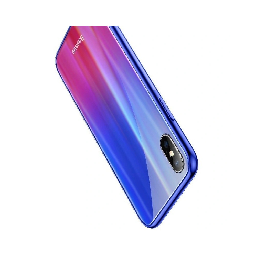 Hurtownia GSM - Etui Baseus Luster Case iPhone X / XS - modro - červené - BSU220BLURED - {ean13} - Hurt