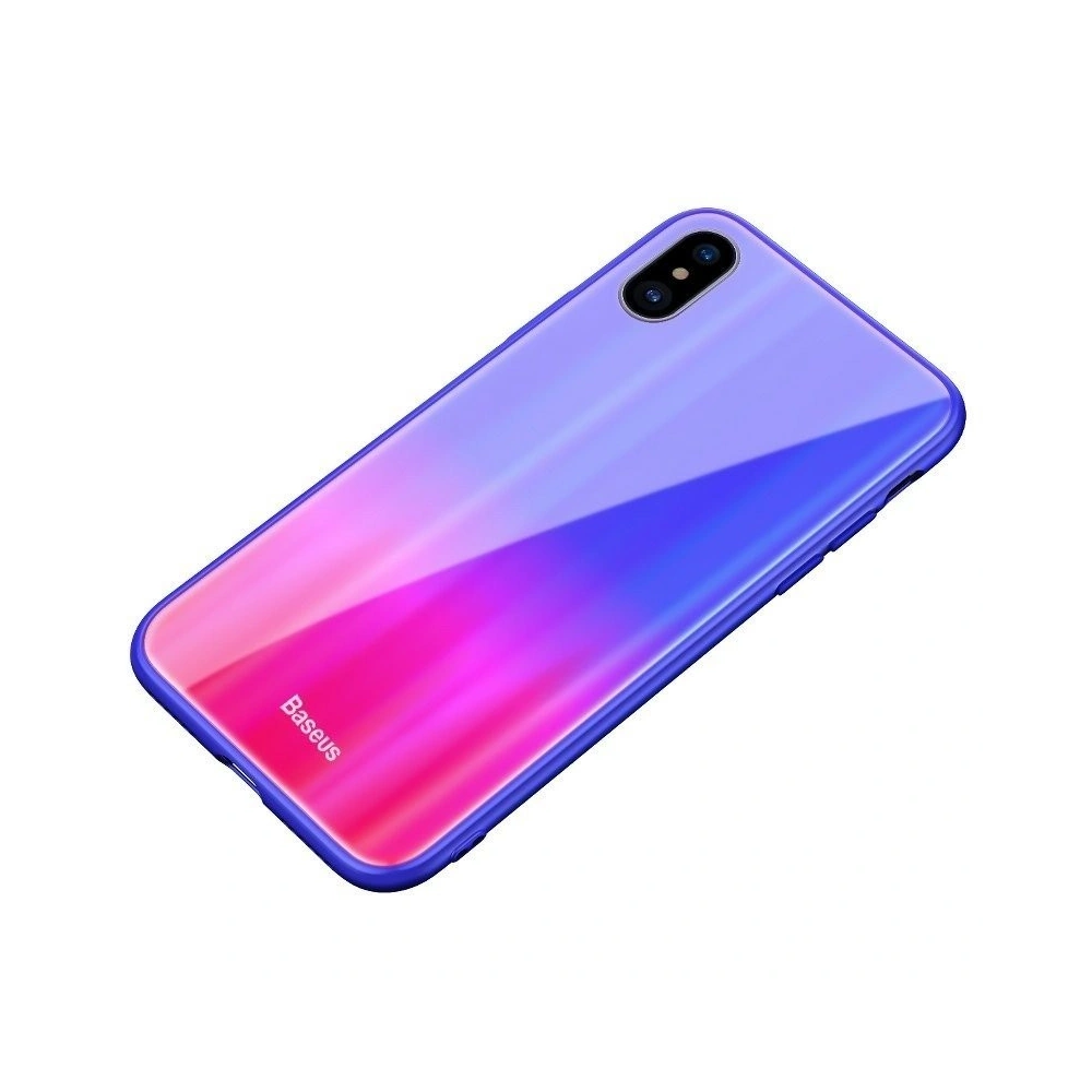 Hurtownia GSM - Etui Baseus Luster Case iPhone X / XS - modro - červené - BSU220BLURED - {ean13} - Hurt