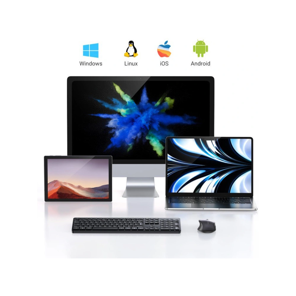 Hurtownia GSM - Set wireless 2w1 UGREEN MK006 mouse + keyboard 2.4GHz plug&play negru - UGR1694 - {ean13} - Hurt