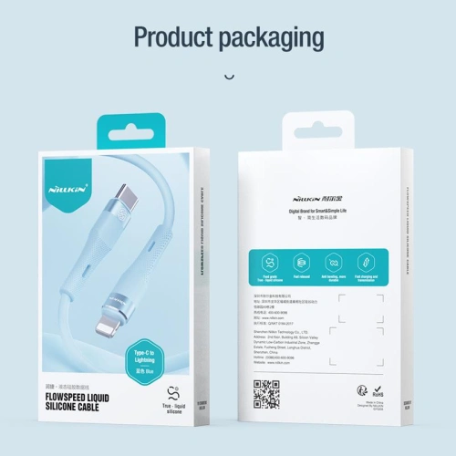 Kabel Nillkin Data Cable Flowspeed Silicon USB-C/Lightning, PD, 27W czarny