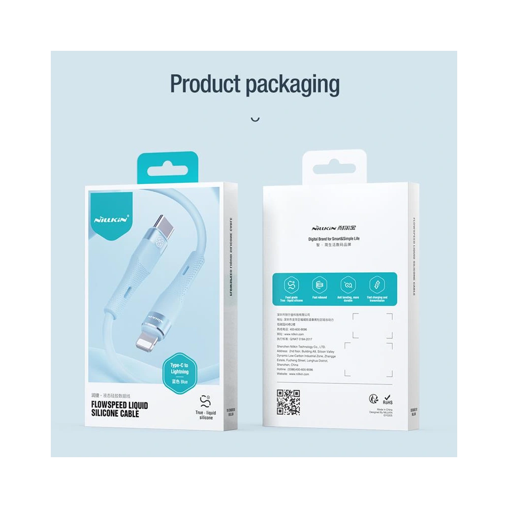 Hurtownia GSM - Kabel Nillkin Data Cable Flowspeed Silicon USB-C/Lightning, PD, 27W černý - NLK1190 - {ean13} - Hurt