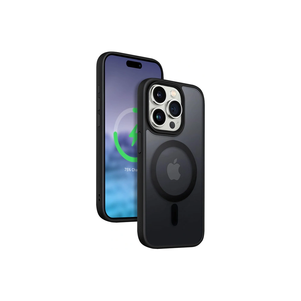 Wholesale Crong Hybrid Frost MAG Cover Apple iPhone 15 Pro Max MagSafe (black) - CRG642 - {ean13} - Hurt