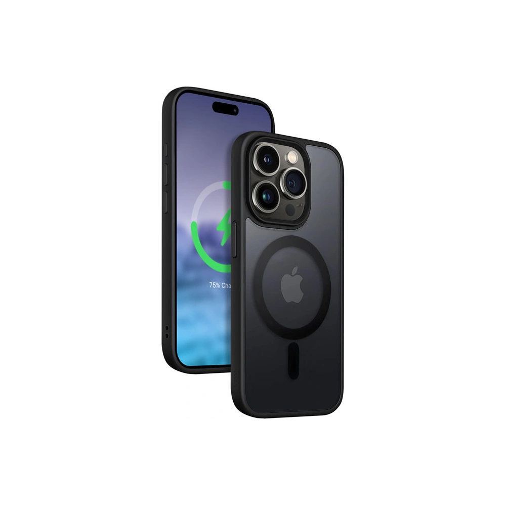Hurtownia GSM - Case Crong Hybrid Frost MAG Cover Apple iPhone 15 Pro Max MagSafe (schwarz) - CRG642 - {ean13} - Hurt