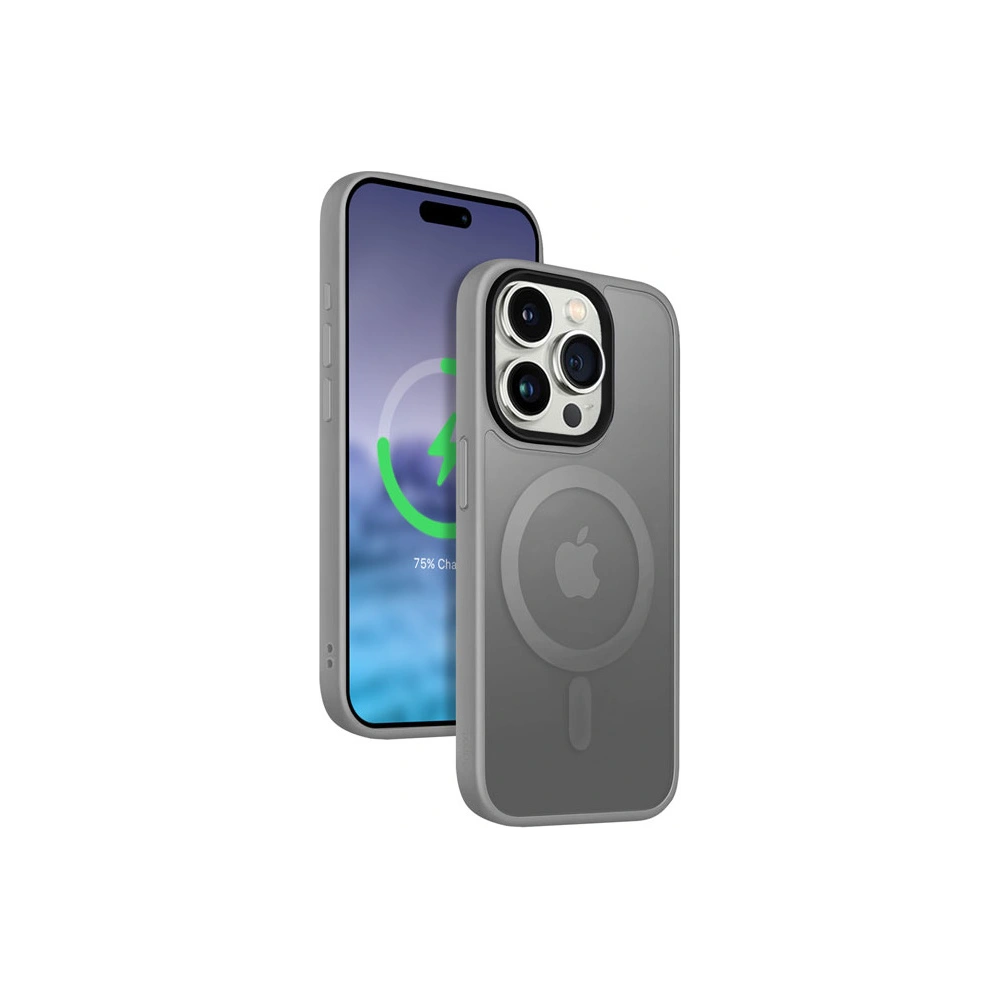Wholesale Crong Hybrid Frost MAG Cover Apple iPhone 15 Pro Max MagSafe (grey) - CRG644 - {ean13} - Hurt