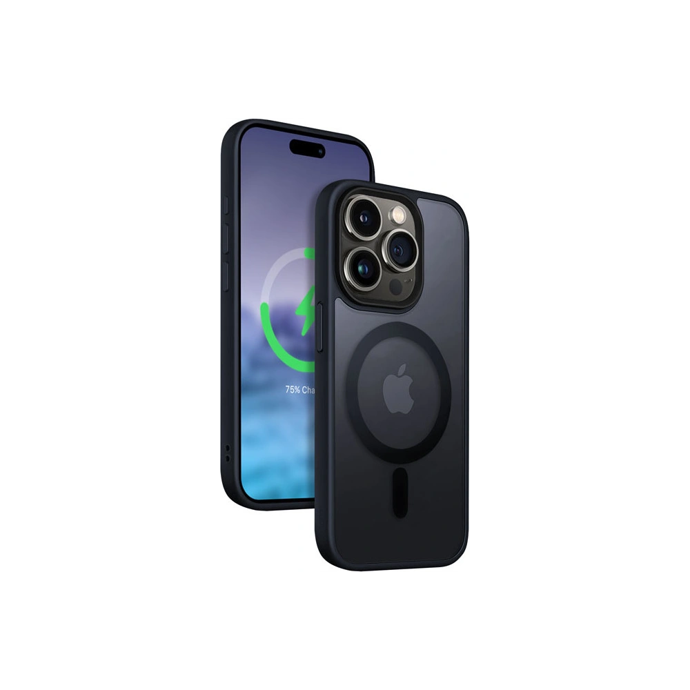 Wholesale Crong Hybrid Frost MAG Cover Apple iPhone 15 Pro Max MagSafe (navy blue) - CRG646 - {ean13} - Hurt