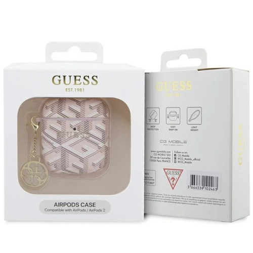 Etui Guess GUA2PGCE4CP Apple AirPods 1/2 cover GCube Charm różowy/pink